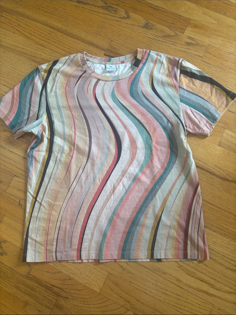 PAUL SMITH Organic Cotton Swirl Pattern T-Shirt Made in Portugal